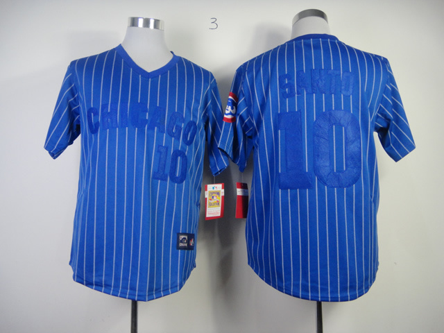 Men Chicago Cubs #10 Santo Blue Stripe MLB Jerseys